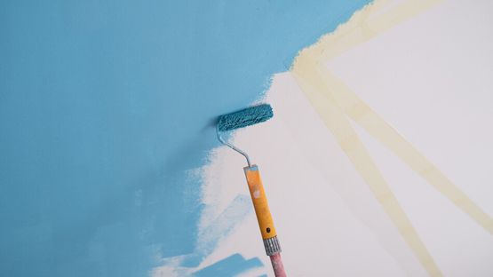 Pintura de pared de color azul